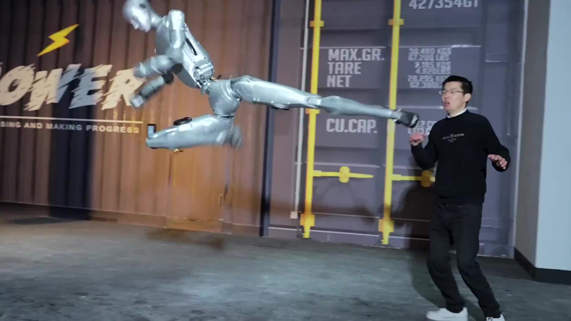 Unitree G1 Humanoid Robot Jumps and Punches in Human Training Demo